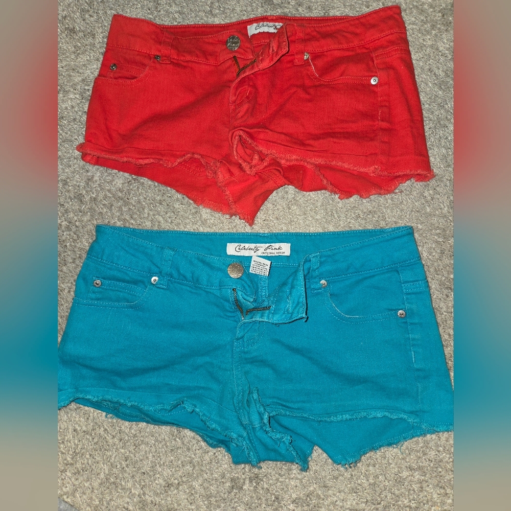 Celebrity Pink Original Denim Women's Red and Blue Shorts